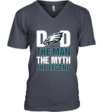Load image into Gallery viewer, Philadelphia Eagles Dad The Man The Myth The Legend NFL Father&#39;s Day Men&#39;s V-Neck T-Shirt
