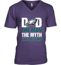 Load image into Gallery viewer, Philadelphia Eagles Dad The Man The Myth The Legend NFL Father&#39;s Day Men&#39;s V-Neck T-Shirt
