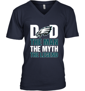 Philadelphia Eagles Dad The Man The Myth The Legend NFL Father's Day Men's V-Neck T-Shirt