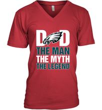 Load image into Gallery viewer, Philadelphia Eagles Dad The Man The Myth The Legend NFL Father&#39;s Day Men&#39;s V-Neck T-Shirt
