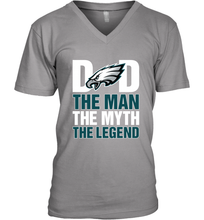 Load image into Gallery viewer, Philadelphia Eagles Dad The Man The Myth The Legend NFL Father&#39;s Day Men&#39;s V-Neck T-Shirt
