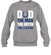 Load image into Gallery viewer, Indianapolis Colts Dad The Man The Myth The Legend NFL Father's Day Crewneck Sweatshirt

