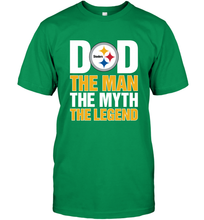 Load image into Gallery viewer, Pittsburgh Steelers Dad The Man The Myth The Legend NFL Father&#39;s Day Men&#39;s T-Shirt
