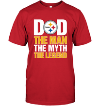 Load image into Gallery viewer, Pittsburgh Steelers Dad The Man The Myth The Legend NFL Father&#39;s Day Men&#39;s T-Shirt
