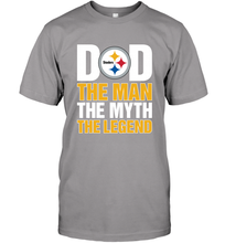 Load image into Gallery viewer, Pittsburgh Steelers Dad The Man The Myth The Legend NFL Father&#39;s Day Men&#39;s T-Shirt
