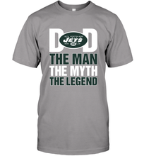 Load image into Gallery viewer, New York Jets Dad The Man The Myth The Legend NFL Father&#39;s Day Men&#39;s T-Shirt
