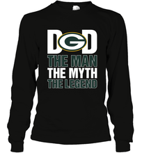 Load image into Gallery viewer, Green Bay Packers Dad The Man The Myth The Legend NFL Father's Day Long Sleeve T-Shirt
