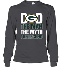 Load image into Gallery viewer, Green Bay Packers Dad The Man The Myth The Legend NFL Father's Day Long Sleeve T-Shirt
