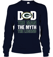 Load image into Gallery viewer, Green Bay Packers Dad The Man The Myth The Legend NFL Father's Day Long Sleeve T-Shirt
