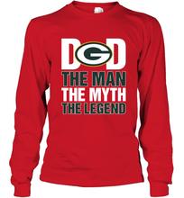 Load image into Gallery viewer, Green Bay Packers Dad The Man The Myth The Legend NFL Father's Day Long Sleeve T-Shirt
