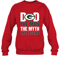 Load image into Gallery viewer, Green Bay Packers Dad The Man The Myth The Legend NFL Father's Day Crewneck Sweatshirt
