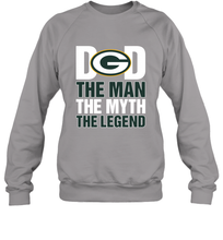 Load image into Gallery viewer, Green Bay Packers Dad The Man The Myth The Legend NFL Father's Day Crewneck Sweatshirt
