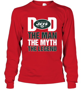 New York Jets Dad The Man The Myth The Legend NFL Father's Day Long Sleeve T-Shirt
