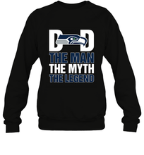 Load image into Gallery viewer, Seattle Seahawks Dad The Man The Myth The Legend NFL Father&#39;s Day Crewneck Sweatshirt
