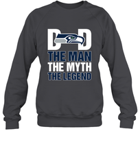 Load image into Gallery viewer, Seattle Seahawks Dad The Man The Myth The Legend NFL Father&#39;s Day Crewneck Sweatshirt

