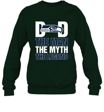 Load image into Gallery viewer, Seattle Seahawks Dad The Man The Myth The Legend NFL Father&#39;s Day Crewneck Sweatshirt
