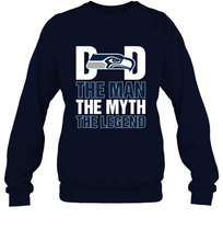 Load image into Gallery viewer, Seattle Seahawks Dad The Man The Myth The Legend NFL Father&#39;s Day Crewneck Sweatshirt
