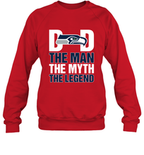 Load image into Gallery viewer, Seattle Seahawks Dad The Man The Myth The Legend NFL Father&#39;s Day Crewneck Sweatshirt
