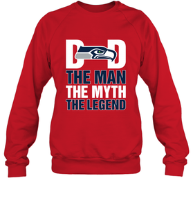 Seattle Seahawks Dad The Man The Myth The Legend NFL Father's Day Crewneck Sweatshirt