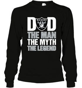 Oakland Raiders Dad The Man The Myth The Legend NFL Father's Day Long Sleeve T-Shirt