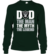 Load image into Gallery viewer, Oakland Raiders Dad The Man The Myth The Legend NFL Father&#39;s Day Long Sleeve T-Shirt
