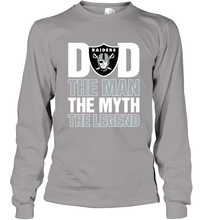 Load image into Gallery viewer, Oakland Raiders Dad The Man The Myth The Legend NFL Father&#39;s Day Long Sleeve T-Shirt

