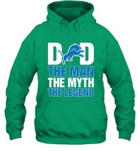 Load image into Gallery viewer, Detroit Lions Dad The Man The Myth The Legend NFL Father's Day Hooded Sweatshirt
