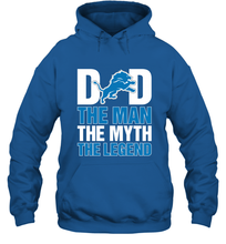 Load image into Gallery viewer, Detroit Lions Dad The Man The Myth The Legend NFL Father's Day Hooded Sweatshirt

