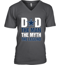 Load image into Gallery viewer, Dallas Cowboys Dad The Man The Myth The Legend NFL Father's Day Men's V-Neck T-Shirt

