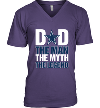 Load image into Gallery viewer, Dallas Cowboys Dad The Man The Myth The Legend NFL Father's Day Men's V-Neck T-Shirt
