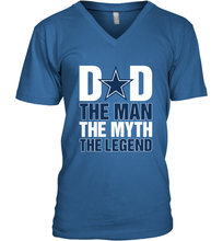 Load image into Gallery viewer, Dallas Cowboys Dad The Man The Myth The Legend NFL Father's Day Men's V-Neck T-Shirt
