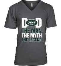 Load image into Gallery viewer, New York Jets Dad The Man The Myth The Legend NFL Father&#39;s Day Men&#39;s V-Neck T-Shirt
