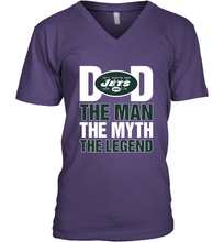 Load image into Gallery viewer, New York Jets Dad The Man The Myth The Legend NFL Father&#39;s Day Men&#39;s V-Neck T-Shirt
