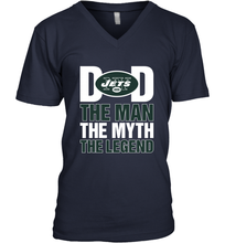 Load image into Gallery viewer, New York Jets Dad The Man The Myth The Legend NFL Father&#39;s Day Men&#39;s V-Neck T-Shirt
