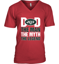 Load image into Gallery viewer, New York Jets Dad The Man The Myth The Legend NFL Father&#39;s Day Men&#39;s V-Neck T-Shirt

