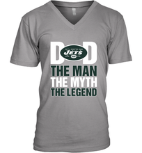 Load image into Gallery viewer, New York Jets Dad The Man The Myth The Legend NFL Father&#39;s Day Men&#39;s V-Neck T-Shirt
