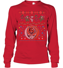 Load image into Gallery viewer, Cincinnati Bengals Christmas Grateful Dead Jingle Bears Football Ugly Sweatshirt Youth Long Sleeve T-Shirt
