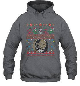 New Orleans Saints Christmas Grateful Dead Jingle Bears Football Ugly Sweatshirt Adult Unisex Hoodie Sweatshirt
