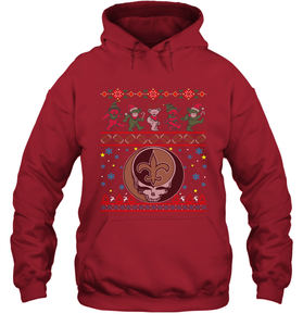 New Orleans Saints Christmas Grateful Dead Jingle Bears Football Ugly Sweatshirt Adult Unisex Hoodie Sweatshirt