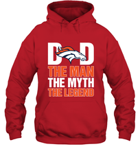 Load image into Gallery viewer, Denver Broncos Dad The Man The Myth The Legend NFL Father's Day Hooded Sweatshirt
