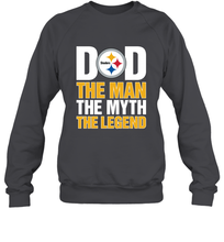 Load image into Gallery viewer, Pittsburgh Steelers Dad The Man The Myth The Legend NFL Father&#39;s Day Crewneck Sweatshirt

