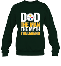 Load image into Gallery viewer, Pittsburgh Steelers Dad The Man The Myth The Legend NFL Father&#39;s Day Crewneck Sweatshirt
