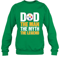Load image into Gallery viewer, Pittsburgh Steelers Dad The Man The Myth The Legend NFL Father&#39;s Day Crewneck Sweatshirt
