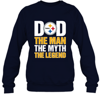 Load image into Gallery viewer, Pittsburgh Steelers Dad The Man The Myth The Legend NFL Father&#39;s Day Crewneck Sweatshirt
