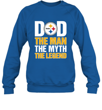 Load image into Gallery viewer, Pittsburgh Steelers Dad The Man The Myth The Legend NFL Father&#39;s Day Crewneck Sweatshirt
