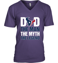 Load image into Gallery viewer, Houston Texans Dad The Man The Myth The Legend NFL Father's Day Men's V-Neck T-Shirt
