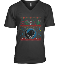 Load image into Gallery viewer, Carolina Panthers Christmas Grateful Dead Jingle Bears Football Ugly Sweatshirt Men's V-Neck T-Shirt
