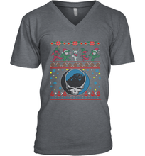 Load image into Gallery viewer, Carolina Panthers Christmas Grateful Dead Jingle Bears Football Ugly Sweatshirt Men's V-Neck T-Shirt
