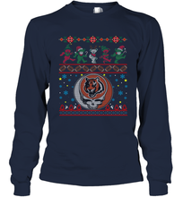 Load image into Gallery viewer, Cincinnati Bengals Christmas Grateful Dead Jingle Bears Football Ugly Sweatshirt Long Sleeve T-Shirt
