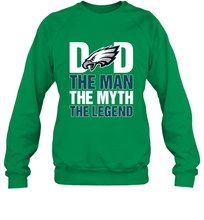 Load image into Gallery viewer, Philadelphia Eagles Dad The Man The Myth The Legend NFL Father&#39;s Day Crewneck Sweatshirt
